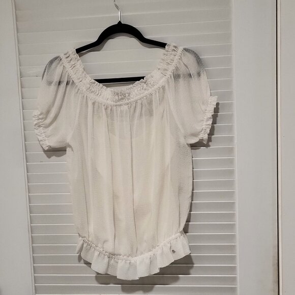 Guess Sheer White Top with cotton under tank, - Like New, Size Small - Picture 3 of 10